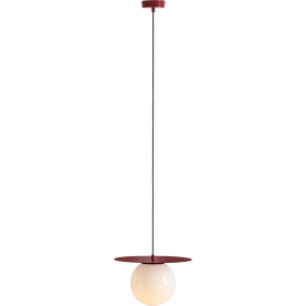 Lampa wisząca szklana kula Loop 34cm biały / czerwony Aldex