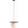Lampa wisząca szklana kula Loop 40cm biały / czerwony Aldex