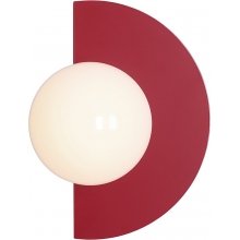 Kinkiet dekoracyjny szklana kula Loop biały / czerwony Aldex