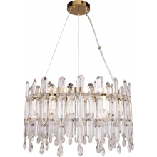 Lampa wisząca kryształowa glamour Crown 50cm transparentny / złoty Zumaline