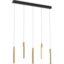 Eliot LED 88cm light wood&black matt 5-light wooden pendant lamp ZumaLine