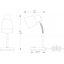 Lampa na biurko z regulacją klosza A2031 biała Zumaline