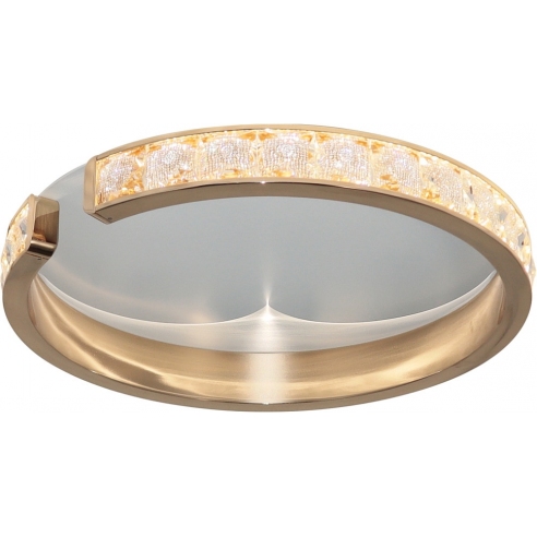 Plafon okrągły z kryształkami Muriel LED 45cm czarny / francuskie złoto Zumaline