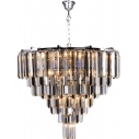 Żyrandol kryształowy wiszący Versailles 61cm srebrny / przeźroczysty dymiony Zumaline