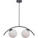 Lampa wisząca 2 szklane kule Wave II 50cm biały / czarny Zumaline