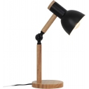 Lampa drewniana na stolik nocny Balbo czarna Zumaline