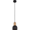 Lampa wisząca metalowa z drewnem Cairo 11,5cm czarna TK Lighting