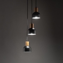 Lampa wisząca 3 punktowa z drewnem Cairo III 25cm czarna TK Lighting