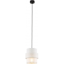 Lampa wisząca z abażurem Calisto White 20cm biały / czarny Lighting