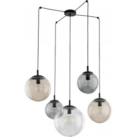 Lampa wisząca 5 szklanych kul Esme 180cm multikolor TK Lighting