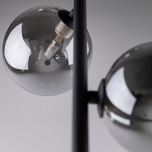 Lampa podłogowa 3 szklany kule Estera Brown grafit / czarny TK Lighting