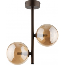 Lampa sufitowa 2 szklane kule Estera Brown 27cm bursztynowy / brąz TK Lighting