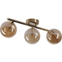 Estera 47cm amber&gold glamour ceiling lamp with 3 glass spheres TK Lighting