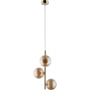 Estera III 23cm amber&gold pendant lamp with 3 glass spheres TK Lighting