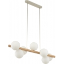 Lampa wisząca szklane kule z drewnem Estera Wood VII 90cm TK lighting