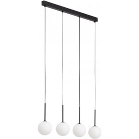 Lampa wisząca 4 szklane kule na listwie Martin II 80cm biało-czarna TK Lighting