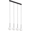Lampa wisząca 4 szklane kule na listwie Martin II 80cm biało-czarna TK Lighting