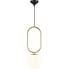 Lampa wisząca szklana glamour Shapes 22cm mosiężny / opal DFTP