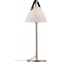 Lampa skandynawska stołowa Strap biały / stal szczotkowana DFTP