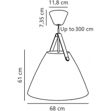 Lampa skandynawska wisząca Strap 68cm czarna DFTP