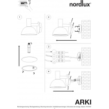 Kinkiet zewnętrzny Arki 20cm stal galwanizowana Nordlux