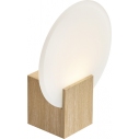 Hester LED white&natural wood shade glass bathroom wall lamp Nordlux