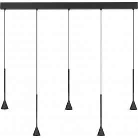 Lampa wisząca 5 punktowa na listwie Loop LED 110cm czarna