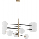 Glasbollar XII 150cm white&gold pendant glass balls lamp