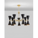 Lommo XIV 90cm black matt&gold designer chandelier