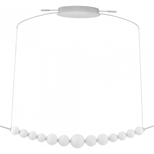 Lampa wisząca szklane kule glamour Moti LED 109cm biały opal / chrom
