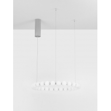 Lampa wisząca szklane kule glamour Moti LED 62cm biały opal / chrom