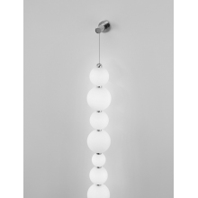 Kinkiet wiszący szklane kule glamour Moti Line LED 10cm biały opal / chrom