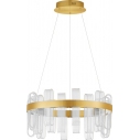 Lampa wisząca okrągła glamour Tellia LED 3000K 60cm złoty mosiądz