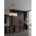 Lampa wisząca owalna glamour Tellia LED 3000K 80cm złoty mosiądz