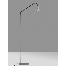 Lampa podłogowa minimalistyczna Schima 157cm złoty / czarny 2