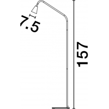 Lampa podłogowa minimalistyczna Schima 157cm złoty / czarny