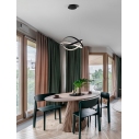 Peris LED 50cm black-gold modern pendant lamp with remote control
