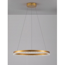 Lampa wisząca okrągła z kryształkami Giulia LED 60cm złoty mosiądz