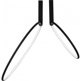 Nowoczesny plafon LED Rave, 2 punktowy, czarny. Dostępne rozmiary: 40cm i 60cm. Minimalistyczny design, oświetlenie LED, montaż sufitowy. Idealny plafon ring led do salonu lub sypialni. Elegancki, czarny plafon. 2