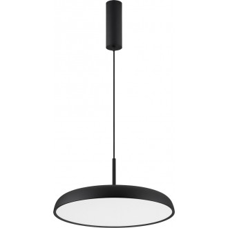 Marcus LED 45cm black minimalist pendant lamp with remote control