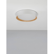 Plafon skandynawski ściemniany Nordicos LED 35cm biały / drewno