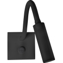 Nosor LED black adjustable wall lamp with switch
