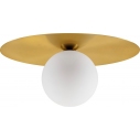 Thoros 40cm opal&gold glass globe ceiling lamp