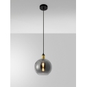 Lampa wisząca szklana kula Luxes 25cm szkło dymione z efektem lustra