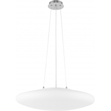Lampa wisząca szklana Ovalito 50cm opal / satynowy chrom