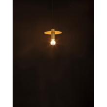 Lampa wisząca żarówka z płaskim kloszem Vernisi 20cm złota 