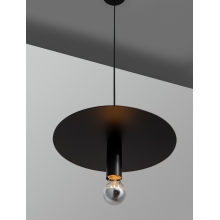 Lampa wisząca żarówka z płaskim kloszem Vernisi 35cm czarna