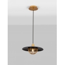 Lampa wisząca loft Ted 33cm czarny / złoty mosiądz