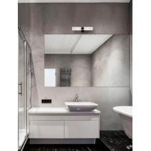 Kinkiet szklany nad lustro w łazience Robs 40cm opal / czarny