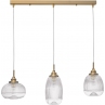 Lampa wisząca szklana vintage na listwie Tripsi III 76,5cm przeźroczysty / złoty mosiądz